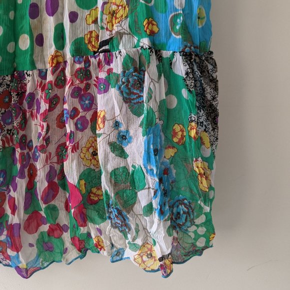 AKIRA Chiffon Print Block Multi-Color Dress/Top - Picture 5 of 5